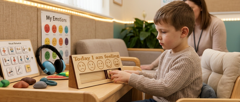 Wooden Mood Expression Board | "Today I Am Feeling" Emotional Learning & Communication Board