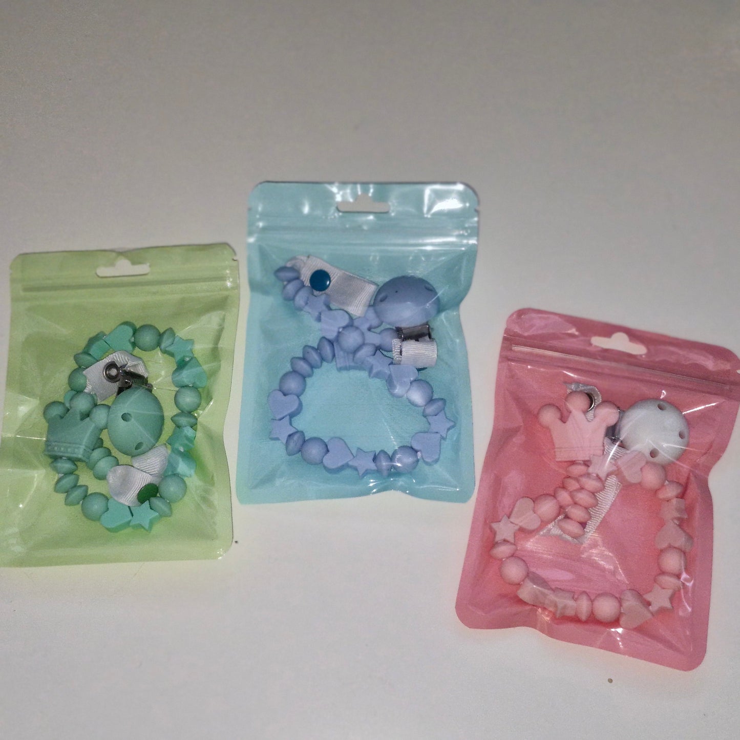 Silicone Crown Dummy Holder Clip | Handmade Baby Dummy Clip