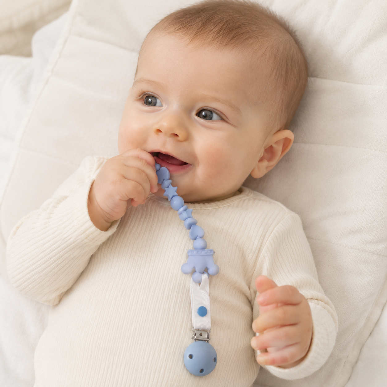 Silicone Crown Dummy Holder Clip | Handmade Baby Dummy Clip