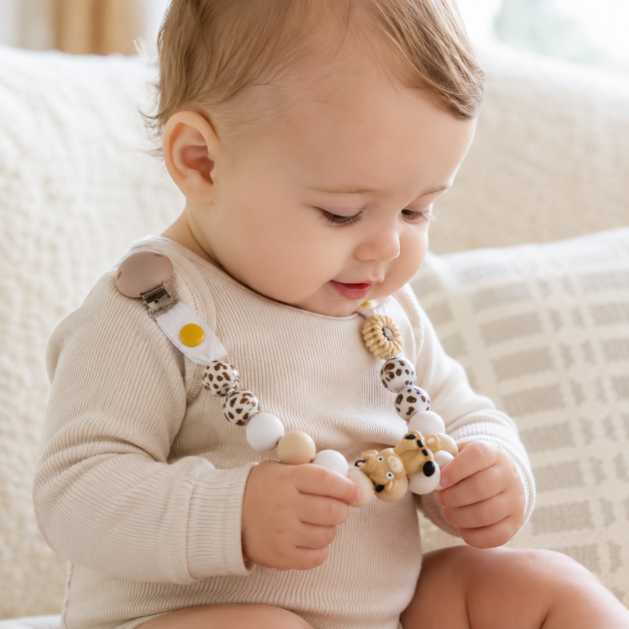 Highland Cow Silicone Dummy Holder Clip | Handmade Baby Dummy Clip